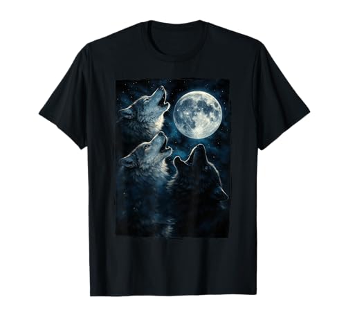 Wolf Howling At The Moon T-Shirt Wildlife Wolves Lovers Men T-Shirt