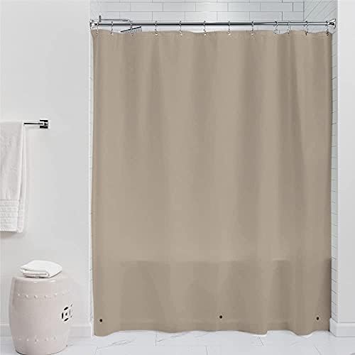 Gorilla Grip PEVA Waterproof Shower Curtain Liner, Strong Weighted Magnets, Rust Resistant Grommets, Heavy Duty Thick Liners, Easy Hang, Fits Standard Bathroom Showers, Bath Tubs, 72x48, Beige Opaque
