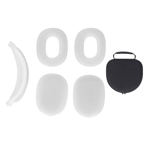 VBESTLIFE Custodia Rigida da Trasporto con Copertura per Archetto, Copertura per Padiglioni Auricolari e Copertura per Custodia per Auricolari per Cuffie iOS Max (Chiaro)