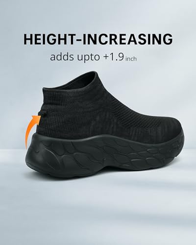 Image of Kraasa Walking Shoes for Men Height Increasing Sports Shoes Ultra Grip Soft Sole Gym Shoes Workout Lightweight Running Shoes for Men