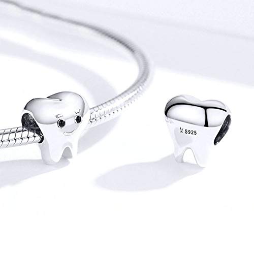 Smile Tooth Sterling Silver Health Anniversary Love Birthday Charm for Pandora Charm Bracelet3
