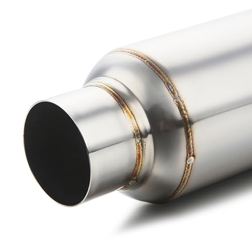 Image of LCGP 2.5'' Inlet & Outlet Universal Muffler, 11.5'' Overall Length Stainless Steel Resonator 2 Pack