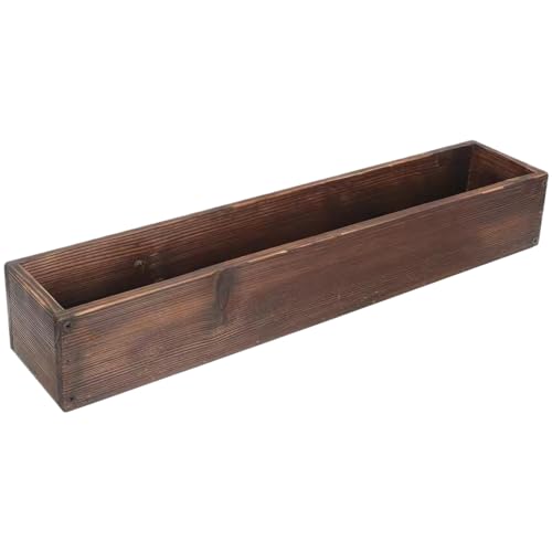 Rachlicy Caja de Madera, 19, 7 x 4 x 2, 8 macetero de Madera rústica, Maceta Rectangular para Flores suculentas para Patio, Granja, Patio, Interior y Exterior
