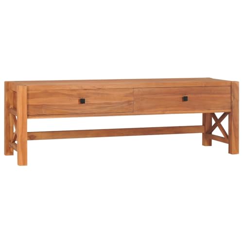 vidaXL Meuble TV, Armoire de Télévision de Salon, Meuble Télé, Armoire de Rangement Salle de Séjour Maison Intérieur, Bois de Teck