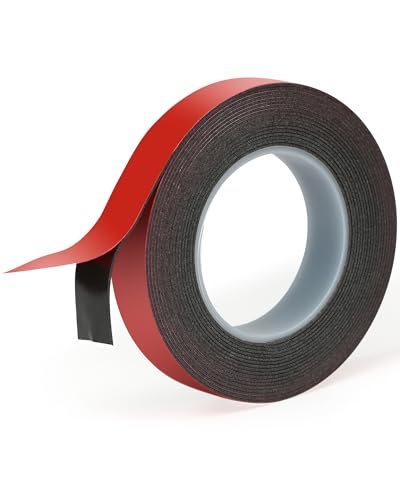 Acual Ruban Adhésif Double Face Extra Fort Fin 0.6 mm Puissant Imperméable et Résistant aux Hautes Températures ni Clou ni Vis pour Exterieur Accessoire Voiture Décoration Bandes LED DIY