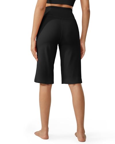 Image of Promover 14 inch /21 inch /23 inch /25 inch Inseam Capri Pants for Women Wide Leg Yoga Cropped Pants with Pockets Loose Casual Summer Pant