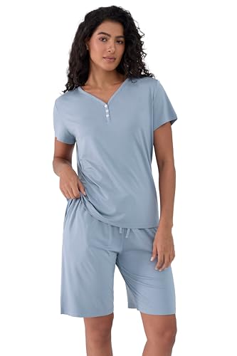 Joyaria Cooling Viscose Made from Bamboo Pajama Set for Women Ultra Soft Sleepwear Shorts Set for...