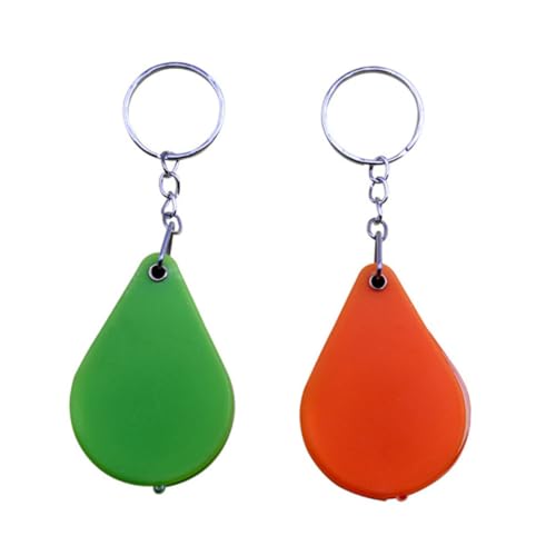 COLLBATH 2Pcs Magnifier Keychains Portable Lens Keyring Orange Green Compact Eye Loupe for Jewelry Coins Stamps and Exploration