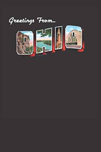 Greetings from Ohio Vintage Postcard Inspired 120 Page Notebook Lined Journal