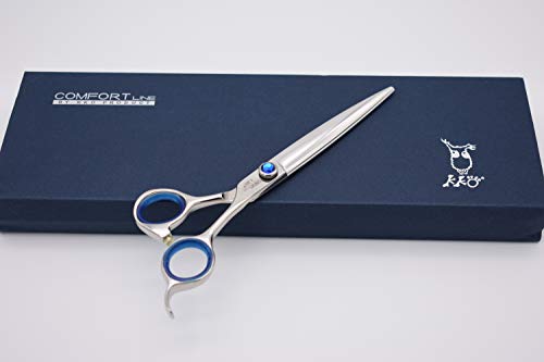 Pro Dog Grooming Shear Scissors Straight 7 Inch Pet Shear Stainless Steel Forged (7" Straight Blue Diamond) #TOP5