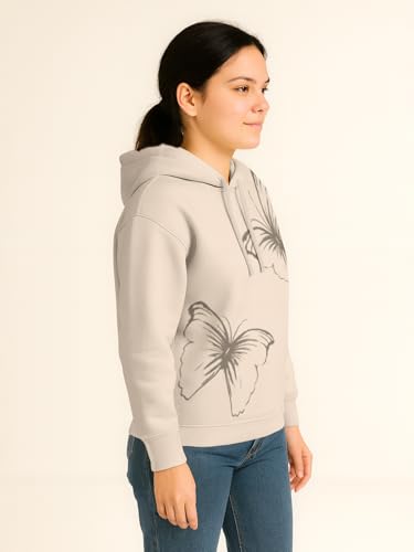 Image of HELLCAT Trendy Cotton Blend Hoodie for Women | Stylish Winter Hooded Sweatshirt for Women