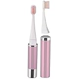 ロゼンスター 音波振動歯ブラシ マイナスイオン 日本製 コンパクトヘッド スリムネック 歯垢除去 ポケットサイズ 替えブラシ2本付き ピンク TB-100P
