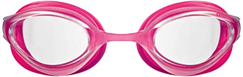 Image of ARENA Python Swim Goggles for Men and Women, Clear /Fuchsia, Non-Mirror Lens