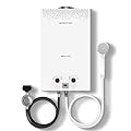 Water Heater Tankless, VANSTON Propane Water Heater Outdoor, 3.16 GPM Portable Water Heaters, Instant Hot Water Heaters, Overheating Protection, Easy Installation, Lightweight for RV, Camping, 12L