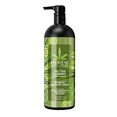 Hempz Biotin Hair Conditioner - Tea Tree & Chamomile - For Scalp Care Hair Growth & Strengthening Of Dry, Damaged And Color Treated Hair, Hydrating, Softening, Moisturizing - 33.8 Fl Oz #TOP14