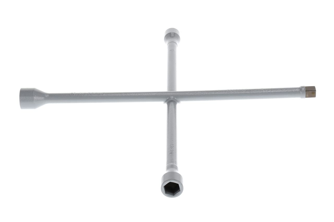 GEDORE Llave tipo cruz, Para automóvil, Anchos de llave 17 x 19 x 21 mm x 1/2" mm, Llave en cruz para ruedas, Cambio de neumáticos coche, Herramienta, 28 PUV