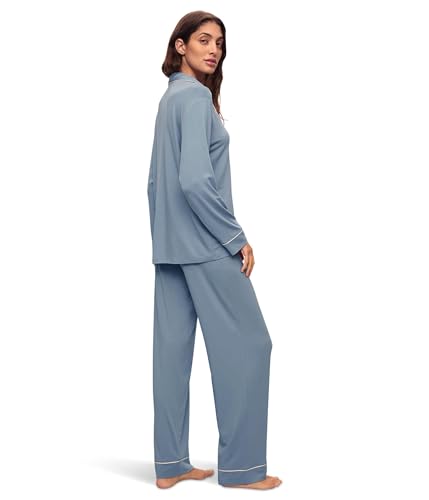 Image of Eberjey Gisele Classic Women's Pajama Set | Long Sleeve Shirt + Long Pants