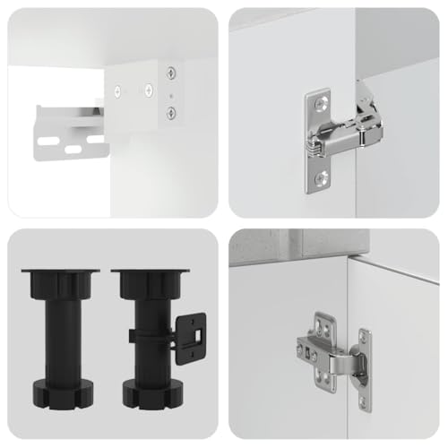 vidaXL Kalmar 4-Piece Kitchen Cabinet Set, Concrete Grey Wood Material, Kitchen Unit, Fitted Kitchen, Cabinet Set, Base Cabinet, Kitchen Cabinet, Wall Cupboard - Image 6