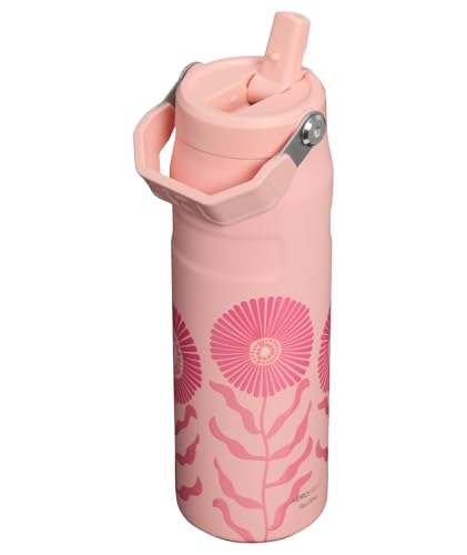 Image of STANLEY IceFlow Flip Straw 2.0 Water Bottle 24 oz | Built-In Straw with Larger Opening | Lightweight and Leak Resistant | Insulated Stainless Steel | BPA-Free | Sorbet Garden