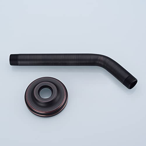 Angled Shower Arm With Flange,Wall-Mounted 9 Inch Heavy Duty Stainless Steel, Shower Head Extension Extender Pipe Arm, For Fixed Bathroom Shower Head,Oil Rubbed Bronze #TOP5