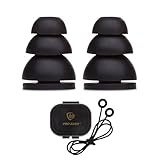 Pro Ears Audiomorphic Earplugs, Shooting Ear Protection, Noise Canceling Earbuds, Hearing Protection, Carrying Case Included, Black (Large)