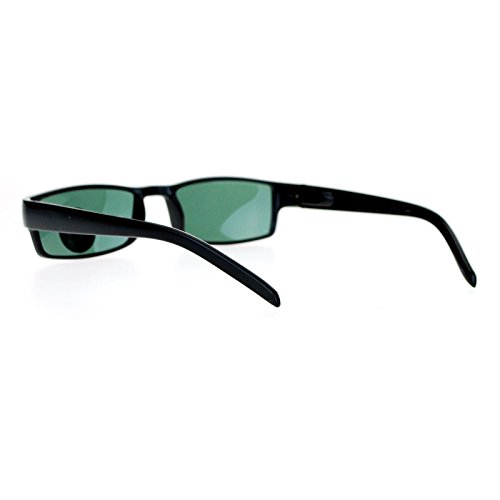 Sa106 Glass Lens Black Classic Narrow Rectangular Plastic Spring Hinge Sunglasses #TOP4