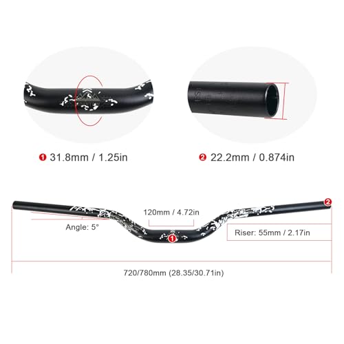 Cintre VTT 55mm riser Wake pour soulager le mal de dos à vélo - 2