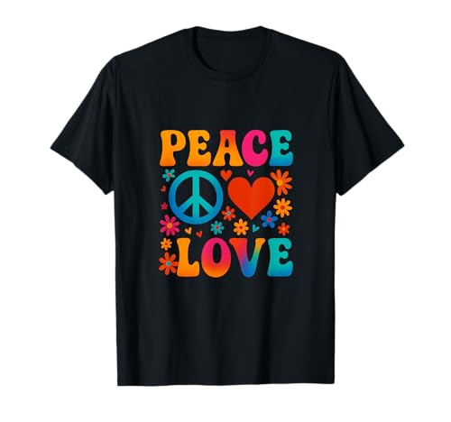 Peace Love Retro-Hippie im Vintage-Look T-Shirt
