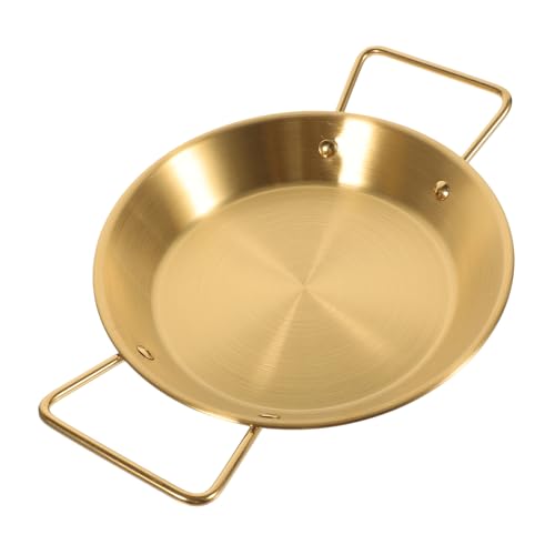 DIYEAH Padella Antiaderente in Acciaio Resistente con Doppio Manico per Frittura e Pasta Alte Temperature Fondo Piatto per Cottura Uniforme Adatta Cucina Induzione e Uso Domestico