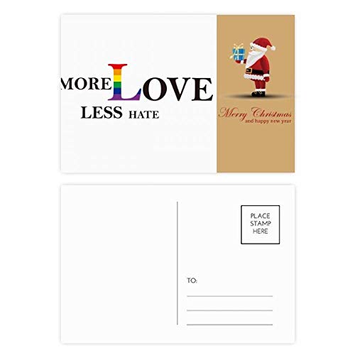 Cartes postales LGBT Plus Love Less Hate arc-en-ciel pour vos proches