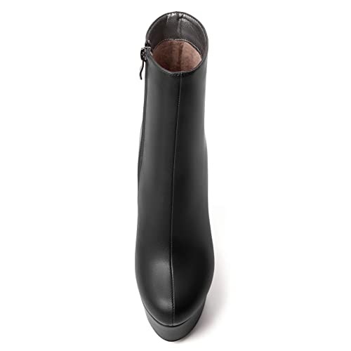 WAYDERNS Womens Matte Dating Round Toe Zip Platform Solid Casual Wedge High Heel Ankle High Boots 6 Inch3