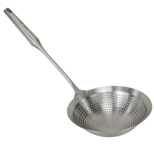 EIKS Stainless Steel Skimmer Slotted Spoon Ladle for Cooking Draining Frying Vegetables Pastas Potato, Total 17.6