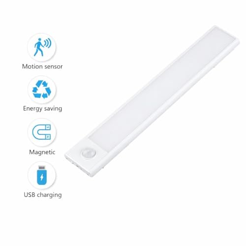 Image of One94Store 20cm Motion Sensor Rechargeable LED Light with 3 Modes | Wireless Under Cabinet Strip Light for Kitchen, Wardrobe & Cupboard (Pack of 1)