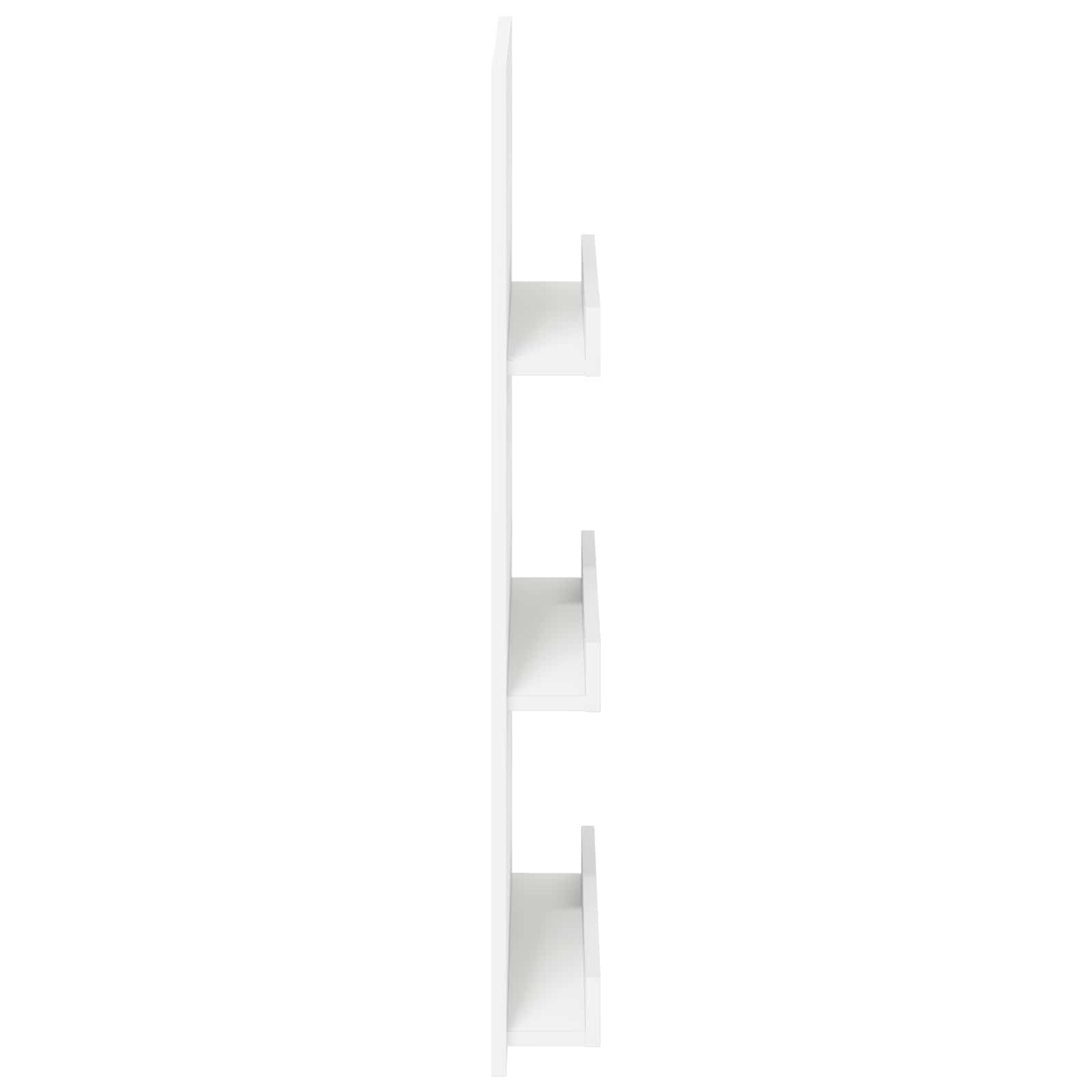 Portariviste in legno bianco, 51 x 11 x 102 cm, con 3 ripiani, versatile portariviste per soggiorno, ufficio e corridoio, pratico portaoggetti e organizer per libri