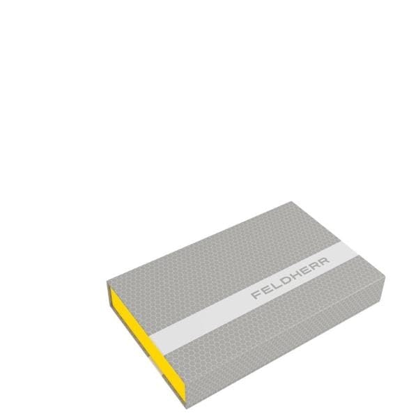 Feldherr Magnetbox gelb für Modelleisenbahnen, Loks und Fahrzeuge - 4 Stege für Spur N - liegend