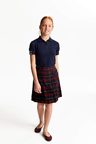 French Toast Girls Puff Sleeve Double Button Polo, Navy, 7-8 Us #TOP4