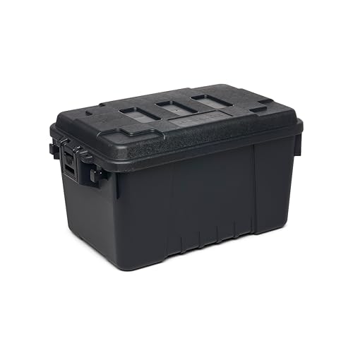 Plano Sportsman Trunk, Black, Small, Lockable Storage Box, Airline Approved Sportsman Trunk, Hunting Gear and Ammunition Bin, Heavy-Duty Containers for Camping, 56-Quart