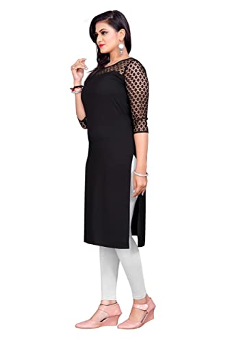 Image of Dream Beauty Fashion Poly Net Straight Crepe Formal Casual Kurta /Kurti for Women and Girls