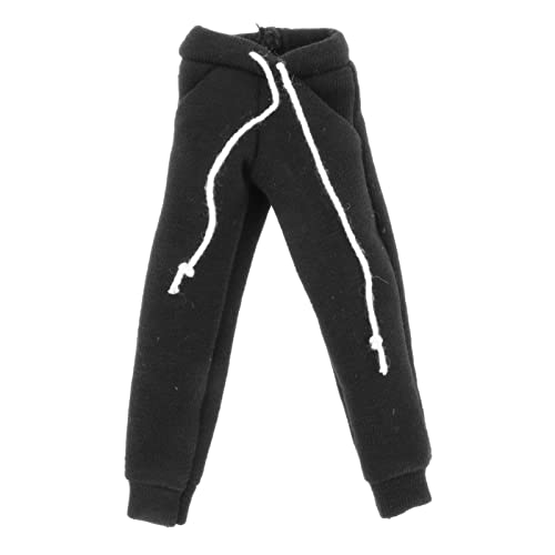 Fancyes 1/12 Scale Male Figure Clothes Sweatsuits Men's Jogging Tracksuit Set Training Suits For 6'' Bjd Doll And 12Inch Action Figure, Black Sweatpants #TOP21