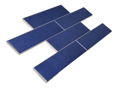 Trendy Contemporary Vivid 2 In. X 10 In Glossy Porcelain Wall Subway Tile For Backsplash, Kitchen, Bathroom, Accent Wall, Made In Spain (Nautical Blue, Box Of 10.8 Sq.ft) #TOP1