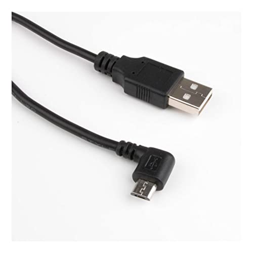 EVURU DC Power Barrel Jack Adapter Plug USB Convert to Micro USB Snowy Dark L Shape Right Angle Jack with Cord Connector Cable (Size : 1M, Color : Black Angled)