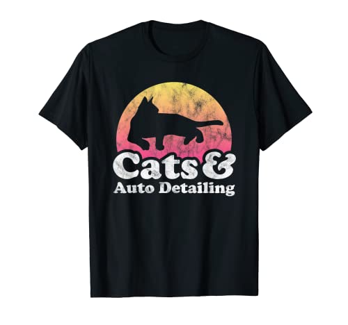 Gatos y Auto Detailing Mens o Womens Cat Auto Detailing Camiseta