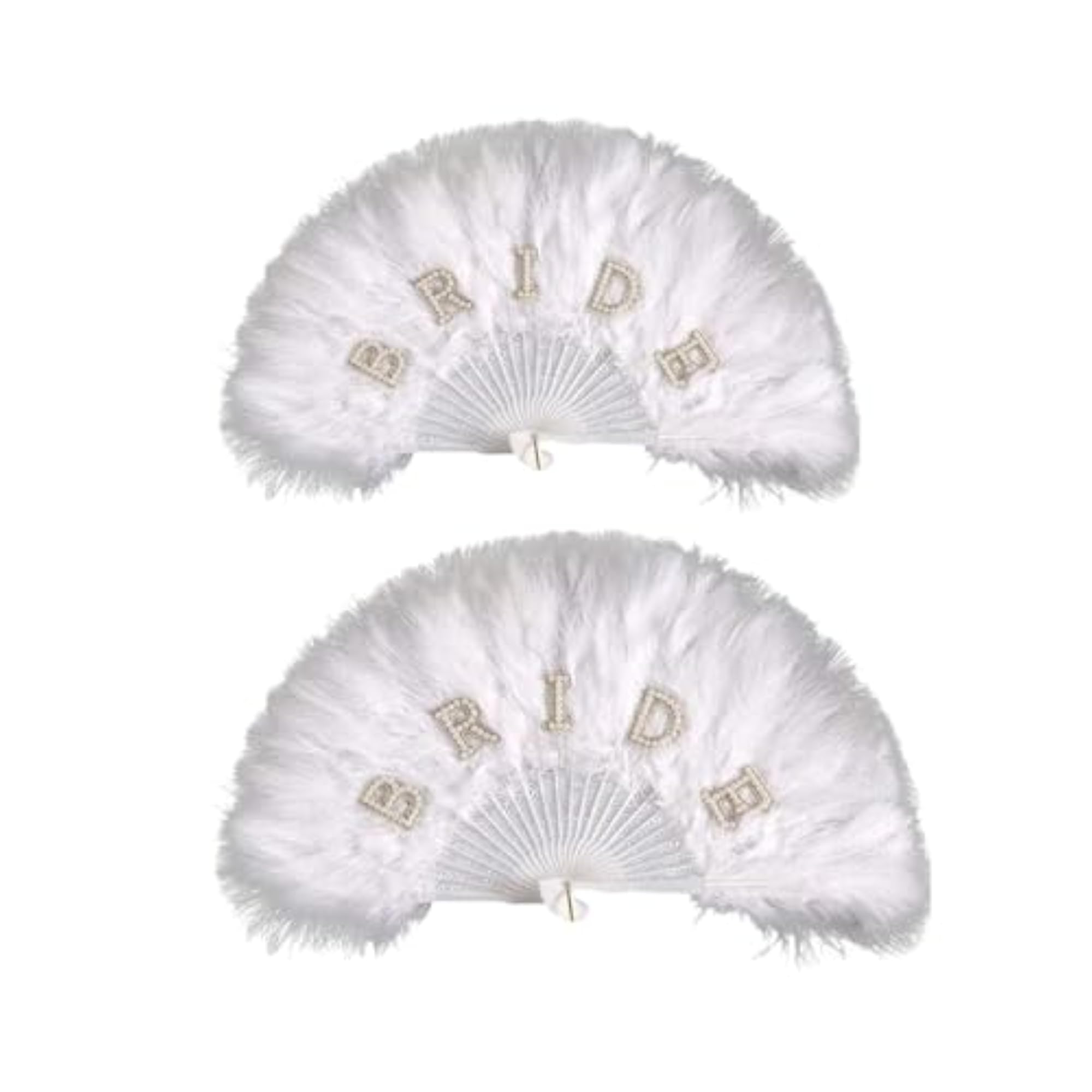 Feather Folding Fan Vintage Elegant for Line Dancing Tea Party