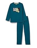Sanetta Jungen Schlafanzug lang blau Pyjamaset, Blue Teal, 152