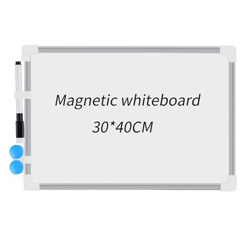 Royomal 40 X 30 cm Pizarra Blanca Magnética, Borrado en Seco A3, Pizarra Blanca Magnética de Pared, 1 Rotuladores, 2 Imanes, Caballete de Pizarra Portátil, para Útiles Oficina