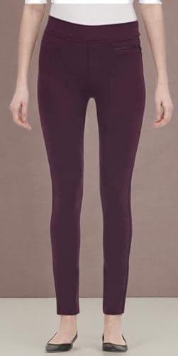 DKNY Ladies Pull-on Ponte Pant - Large Sizes - Black Gray Purple3