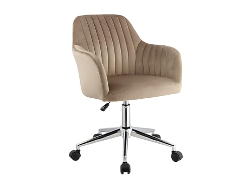 Vente unique Eleana   Silla de Oficina (Terciopelo, Altura Regulable), Color Beige