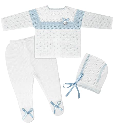 Image of Escalett Layette Newborn Baby Knitted Clothes Set, Coming Home Infant Knit Outfit for Boys and Girls