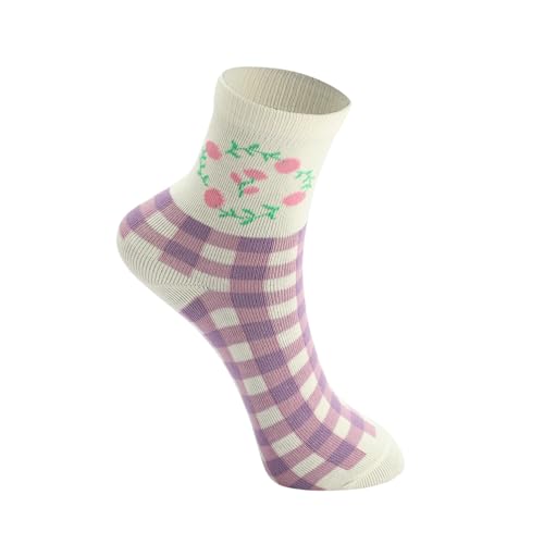 Image of Kids Girls Socks | Soft Cotton, Comfortable, Multicolor Printed Socks for Girls - Pack of 5 Pairs