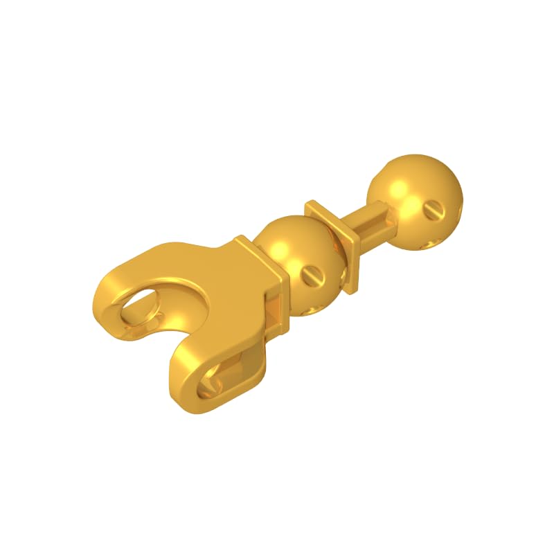 90609 Large Figure Skeletal, Limb, 5L with Ball Joint on Axle and Ball Socket 10 Pieces High-Precision MOC Building Bricks Replacement Parts Compatible with Lego bricks GDS-1207 Metallic Gold